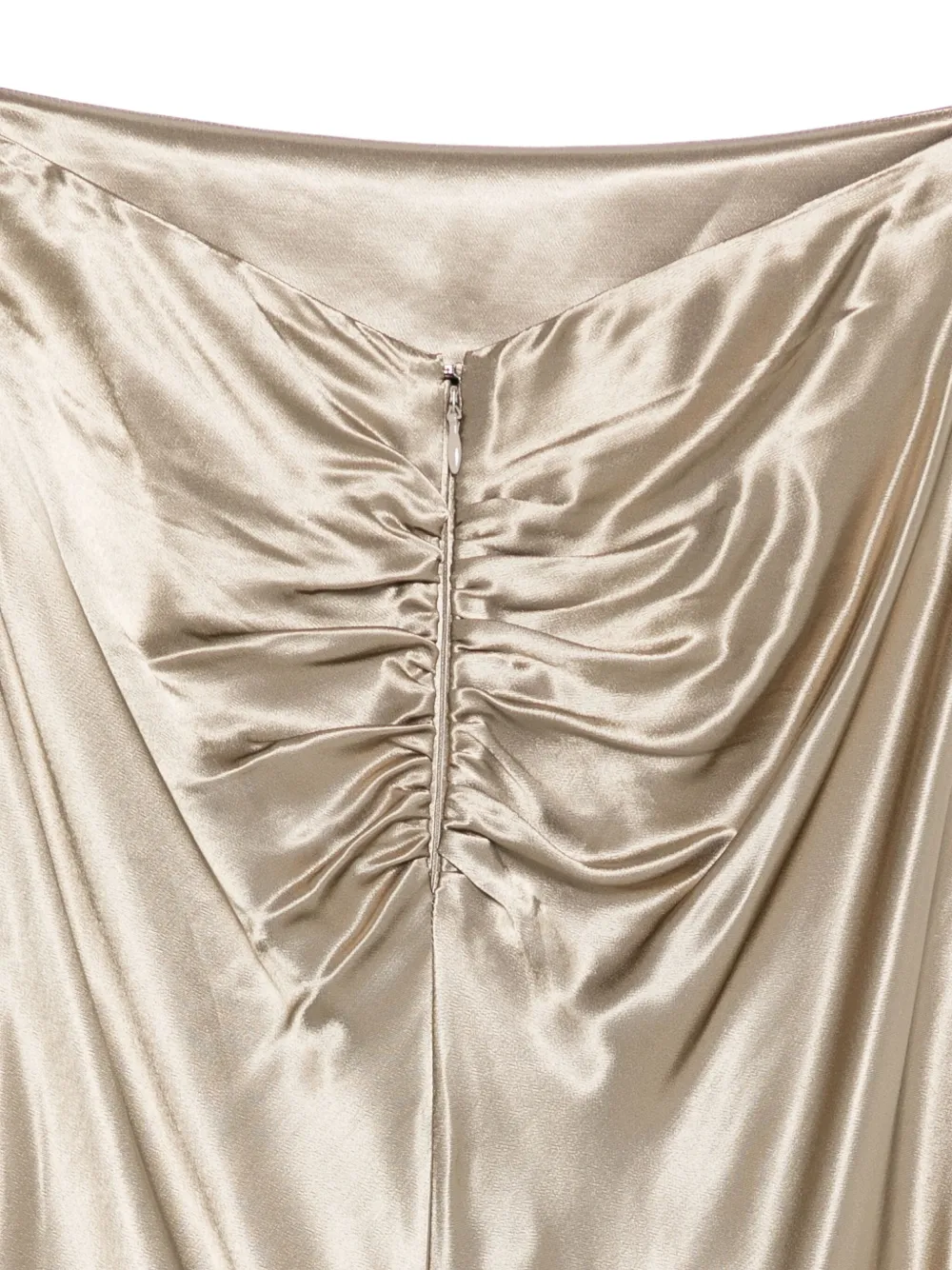THE ANDAMANE Nemesia satijnen maxi-rok met uitgesneden details Goud