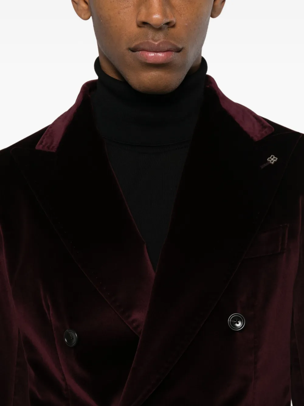 Tagliatore Fluwelen blazer met dubbele rij knopen Paars