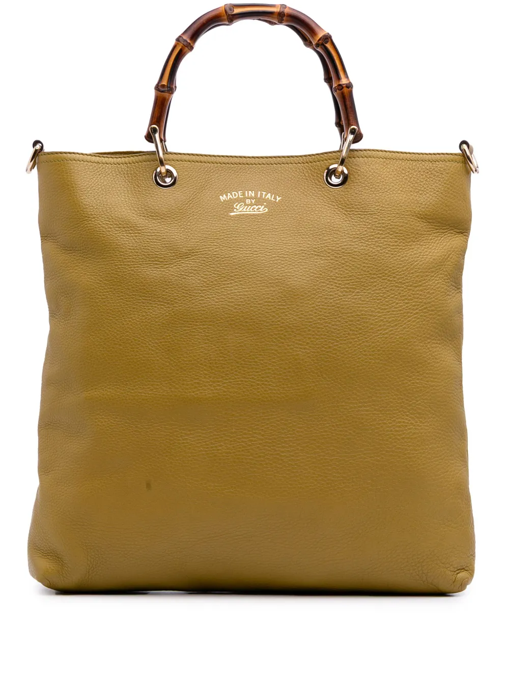 Gucci Pre-Owned 2016-2025 トール レザー バンブー ショッパートート サッチェルバッグ - イエロー Gucci Pre-Owned 2016-2025 トール レザー バンブー ショッパートート サッチェルバッグ - イエロー