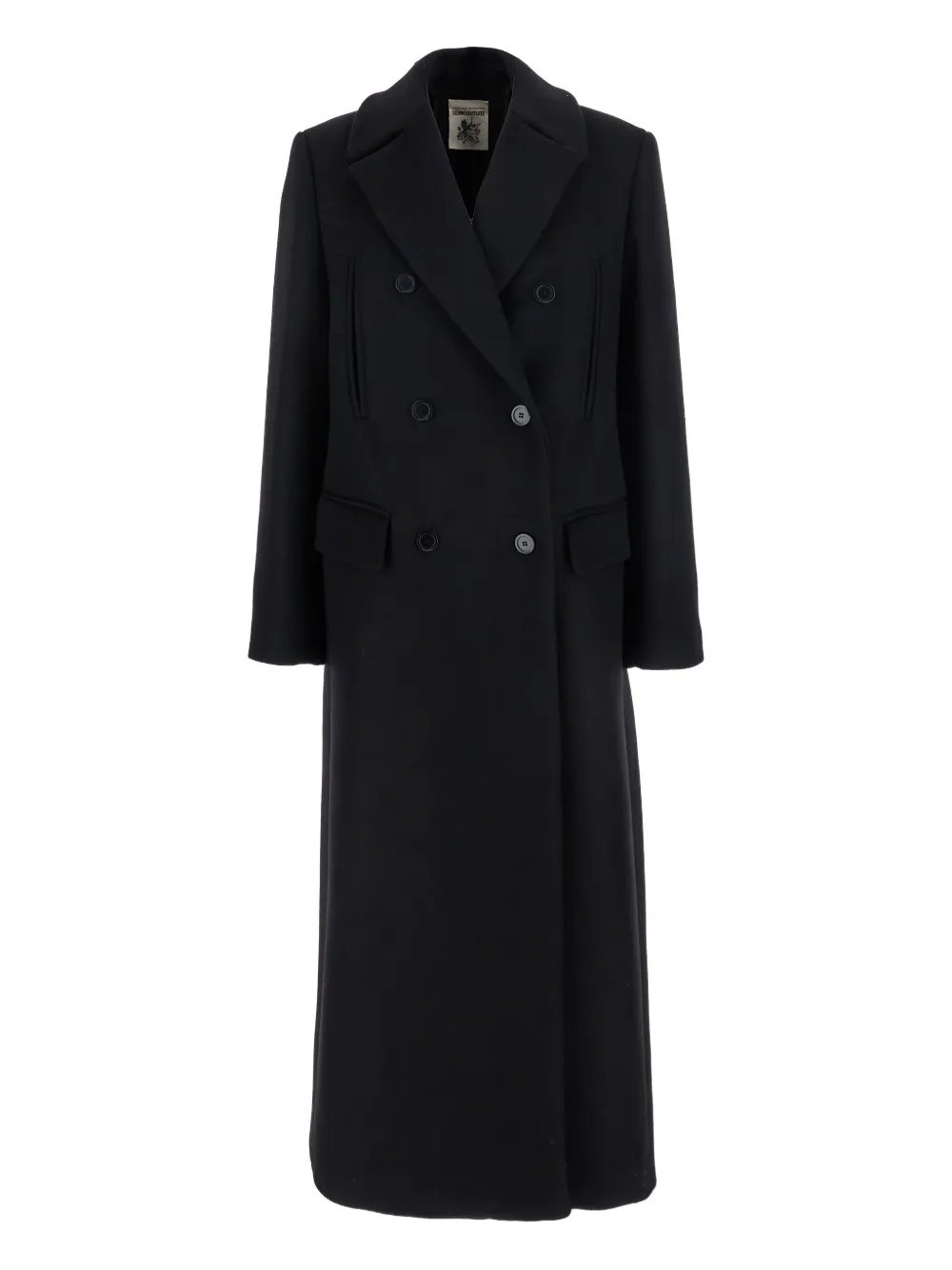 Semicouture Double-breasted Wool Coat In Black