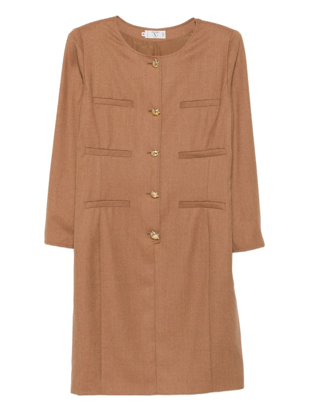 1980s buttoned wool dress