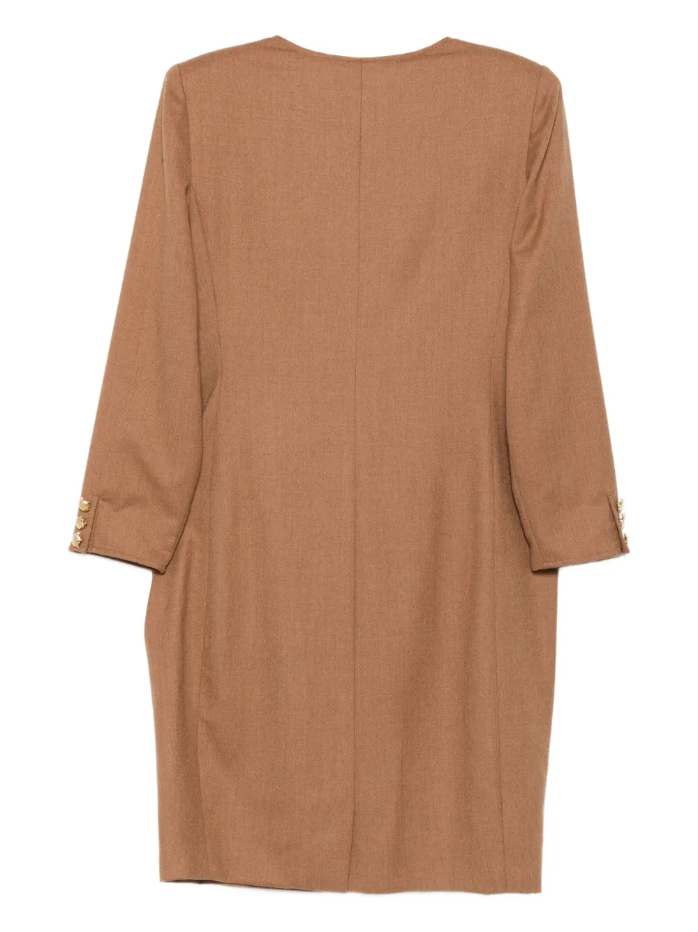 Valentino Garavani Pre-Owned 1980s wollen jurk met knopen - Beige
