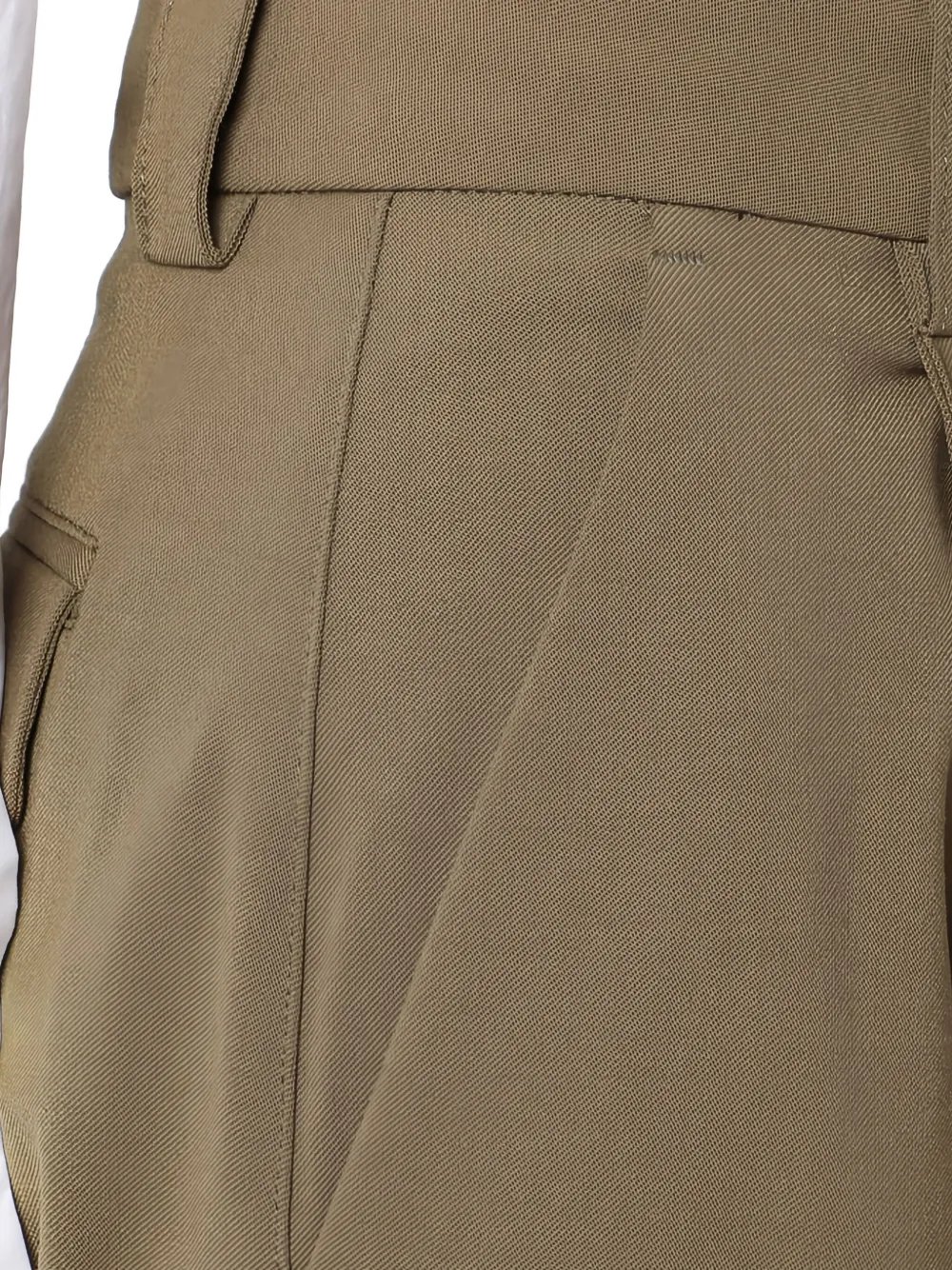 The Latest Thelatest Taupe Wool Blend Trousers In Green