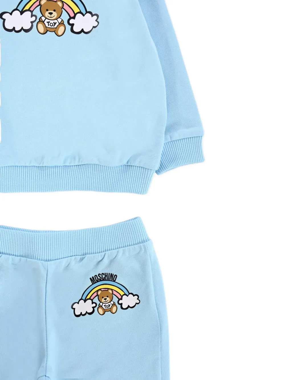 Moschino Kids Trainingspak met regenboogprint Blauw