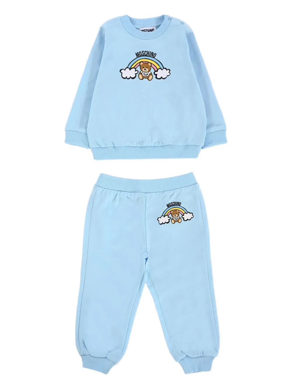 Moschino Kids Trainingspak met regenboogprint Blauw