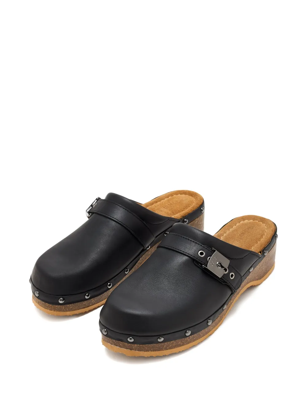 Scholl 40mm Pescura Buckle-fastening Studded Mules In Black