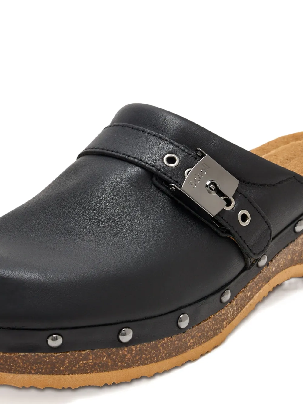 Scholl 40mm Pescura Buckle-fastening Studded Mules In Black