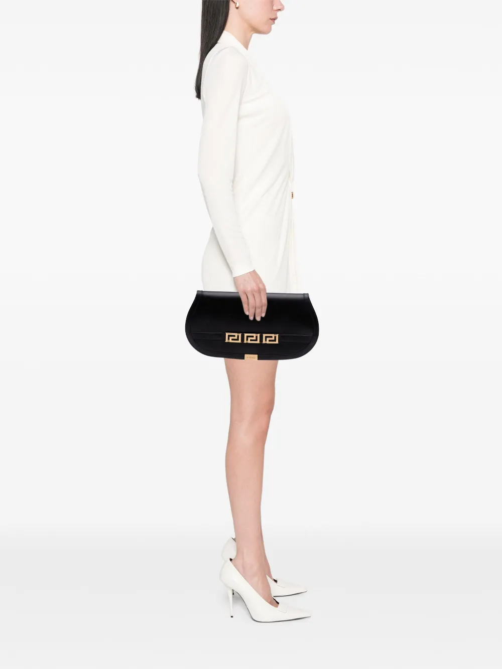 Versace Pre-Owned 2000-2025 Leather Greca Goddess clutch bag | Pre-Owned | Image 2