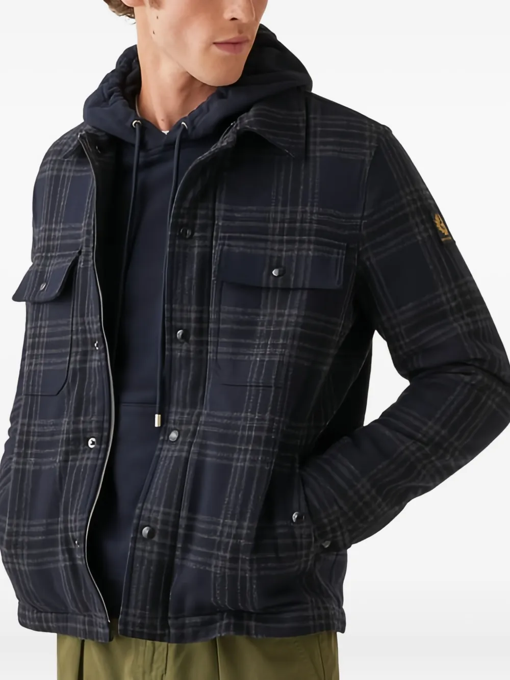 Belstaff hoodie met logopatch Blauw