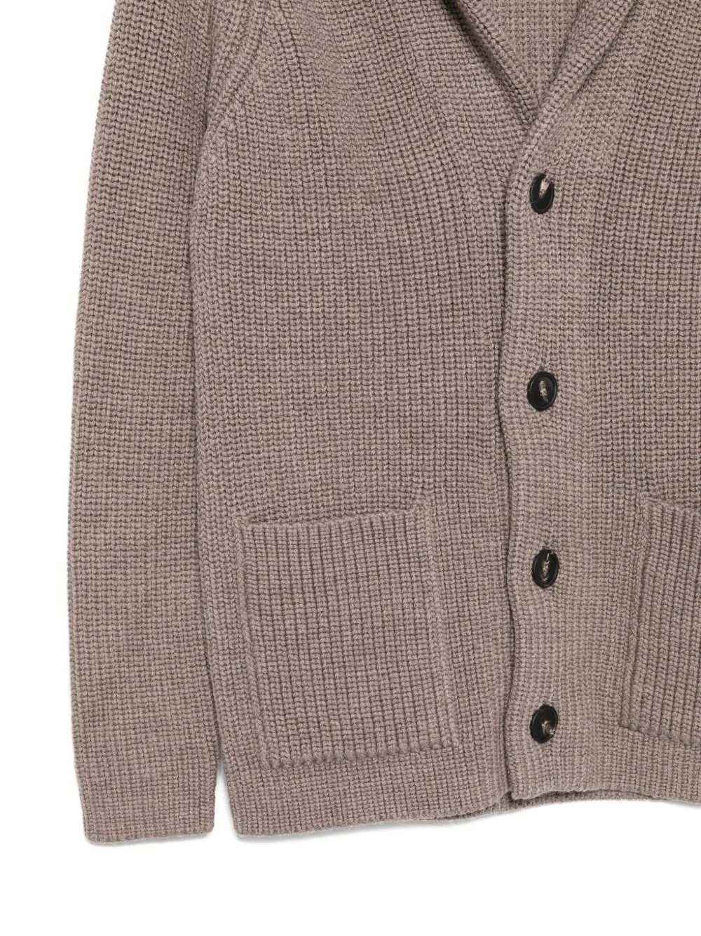 Tagliatore Pocket Shawl-collar Cardigan In Brown