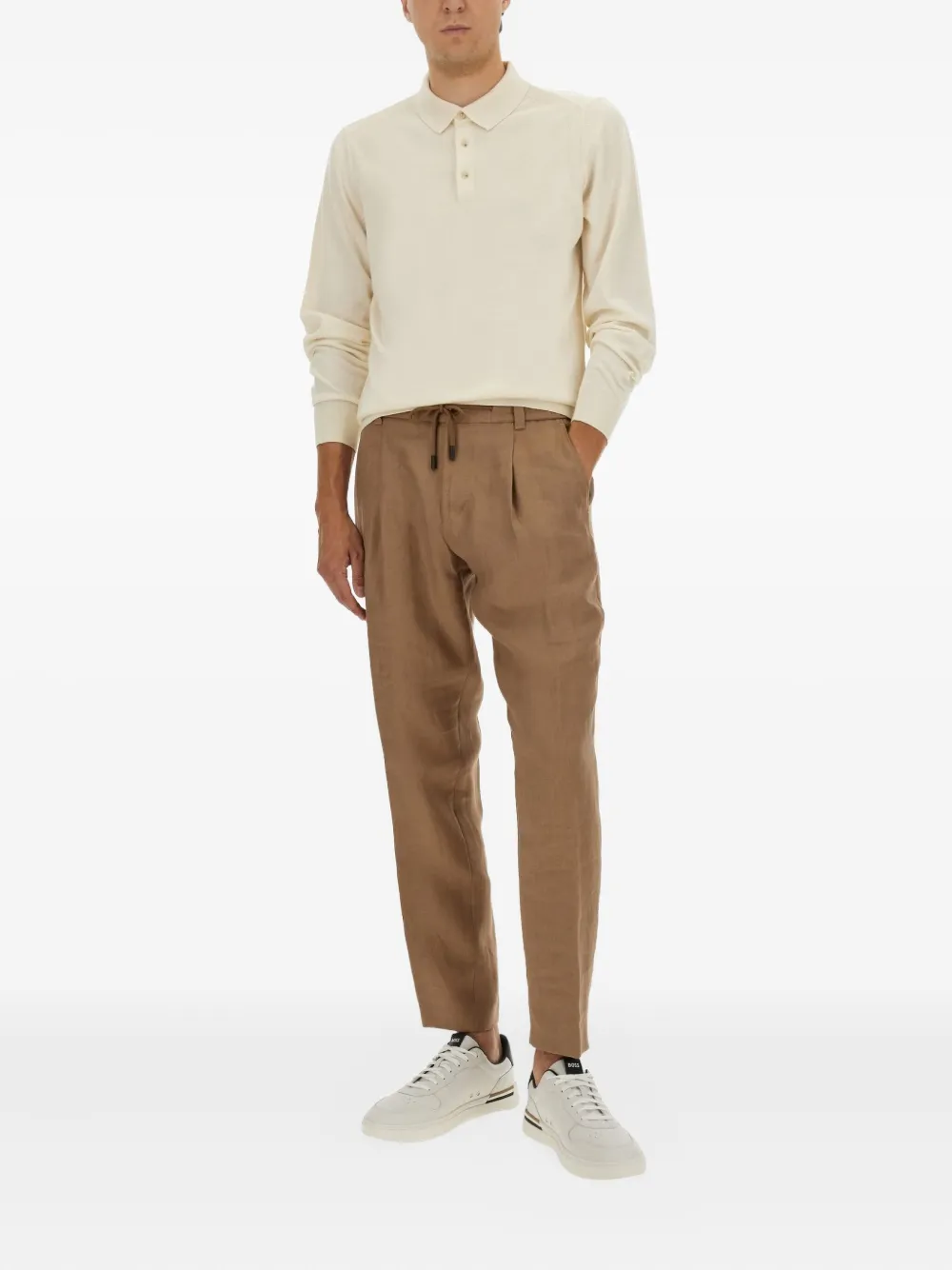 BOSS long-sleeve polo shirt - Beige