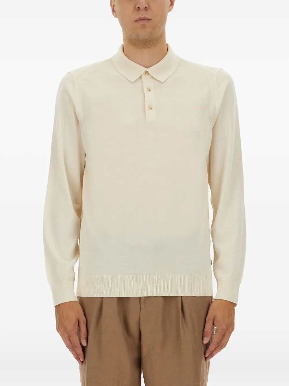 BOSS Langärmeliges Poloshirt | Nude | Image 1