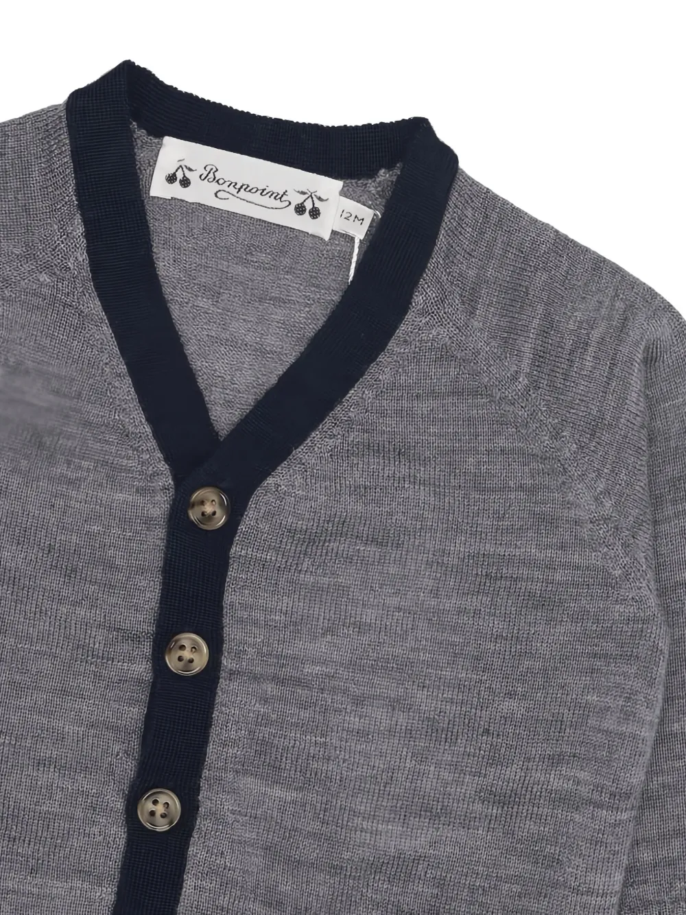 Bonpoint Vest met V-hals en knoop Grijs