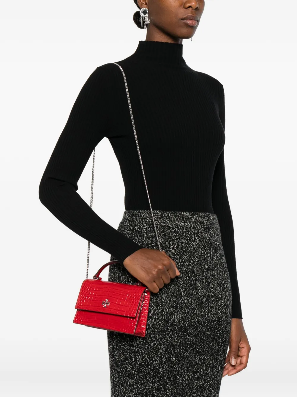 Tory Burch Kira kleine handtas met reliëf Rood