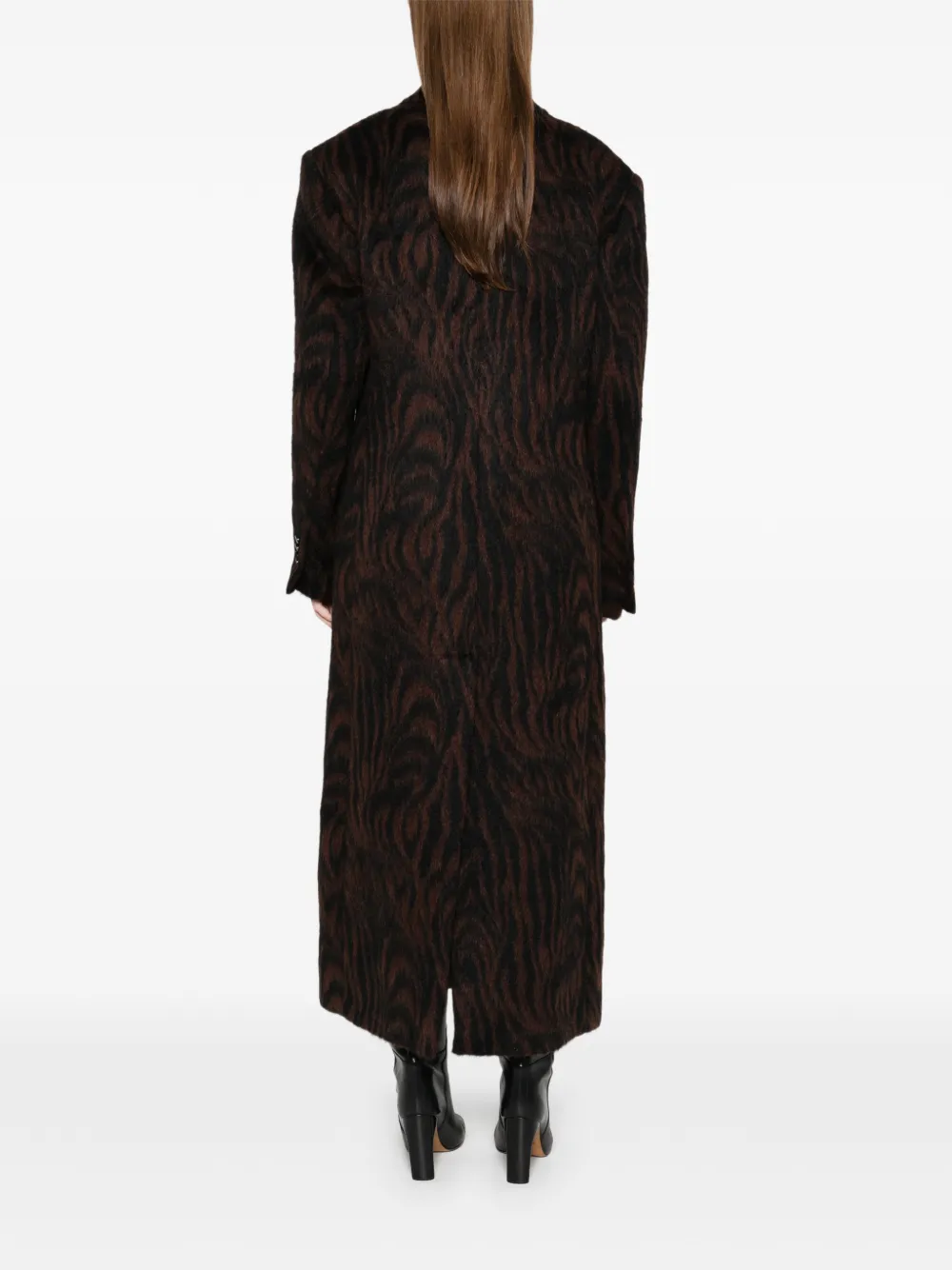 Tagliatore Double-breasted Patterned Coat In Brown