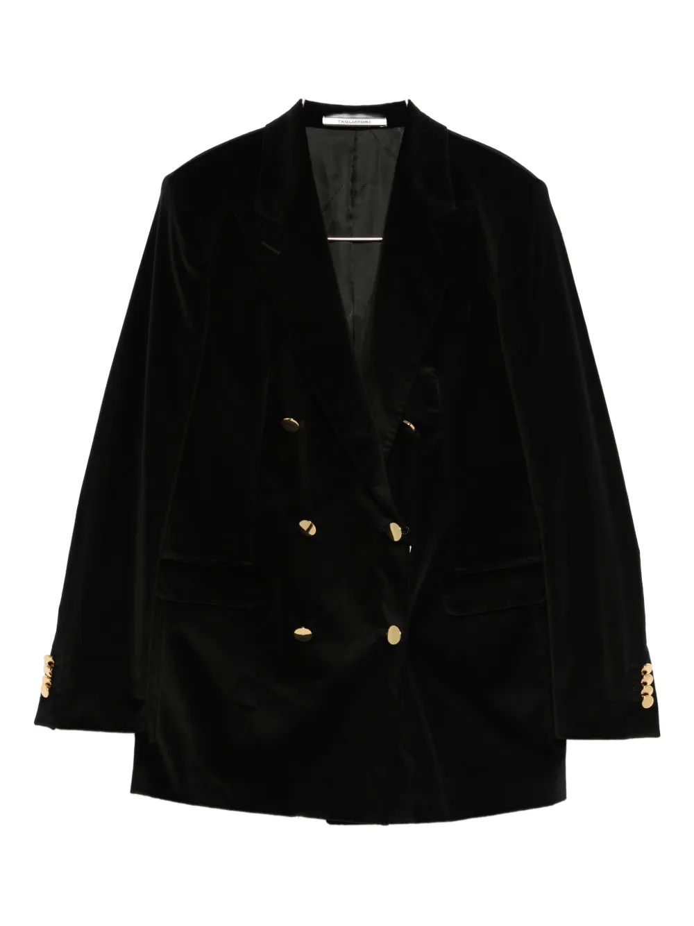Tagliatore double-breasted velvet blazer | Black | Image 1