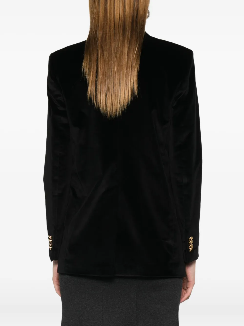 Tagliatore Fluwelen blazer met dubbele rij knopen Zwart