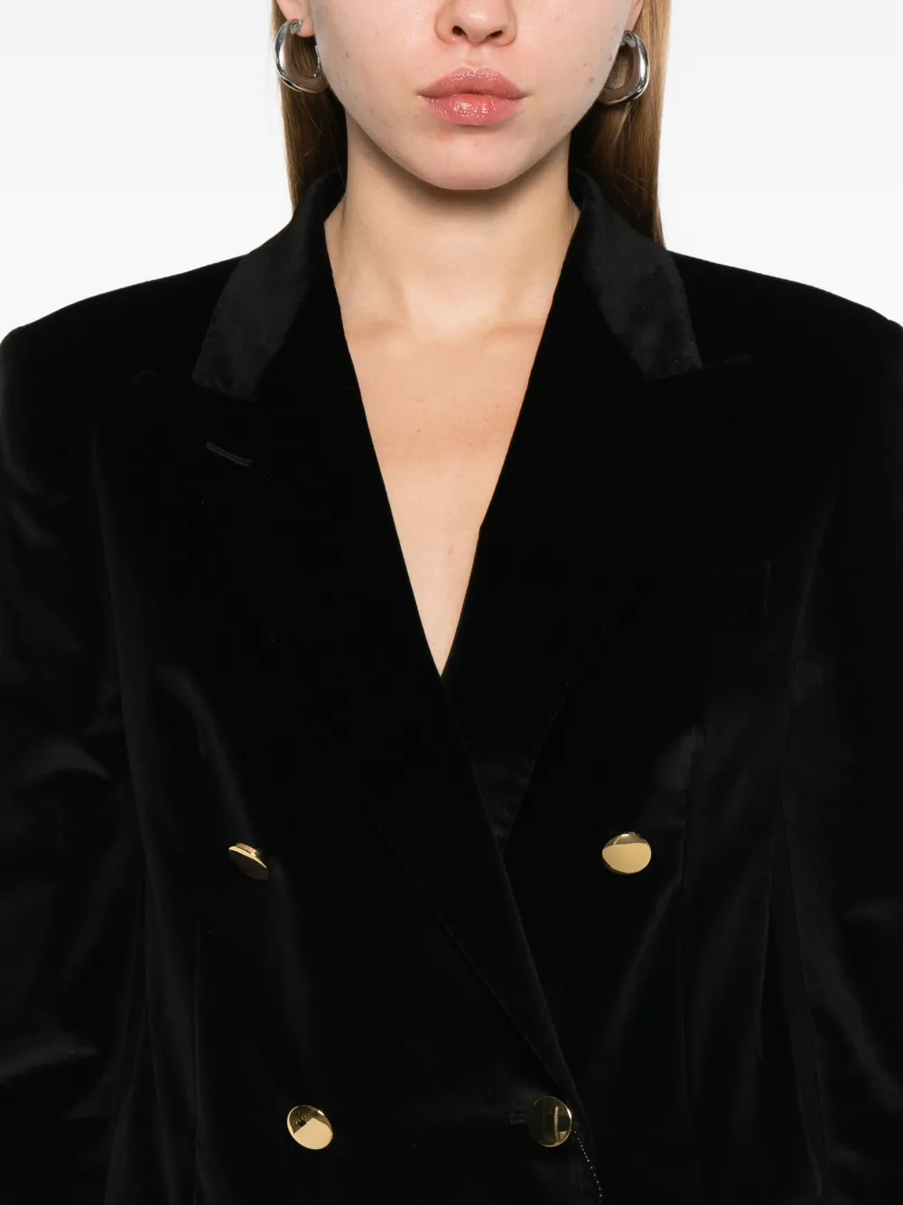 Tagliatore Fluwelen blazer met dubbele rij knopen Zwart