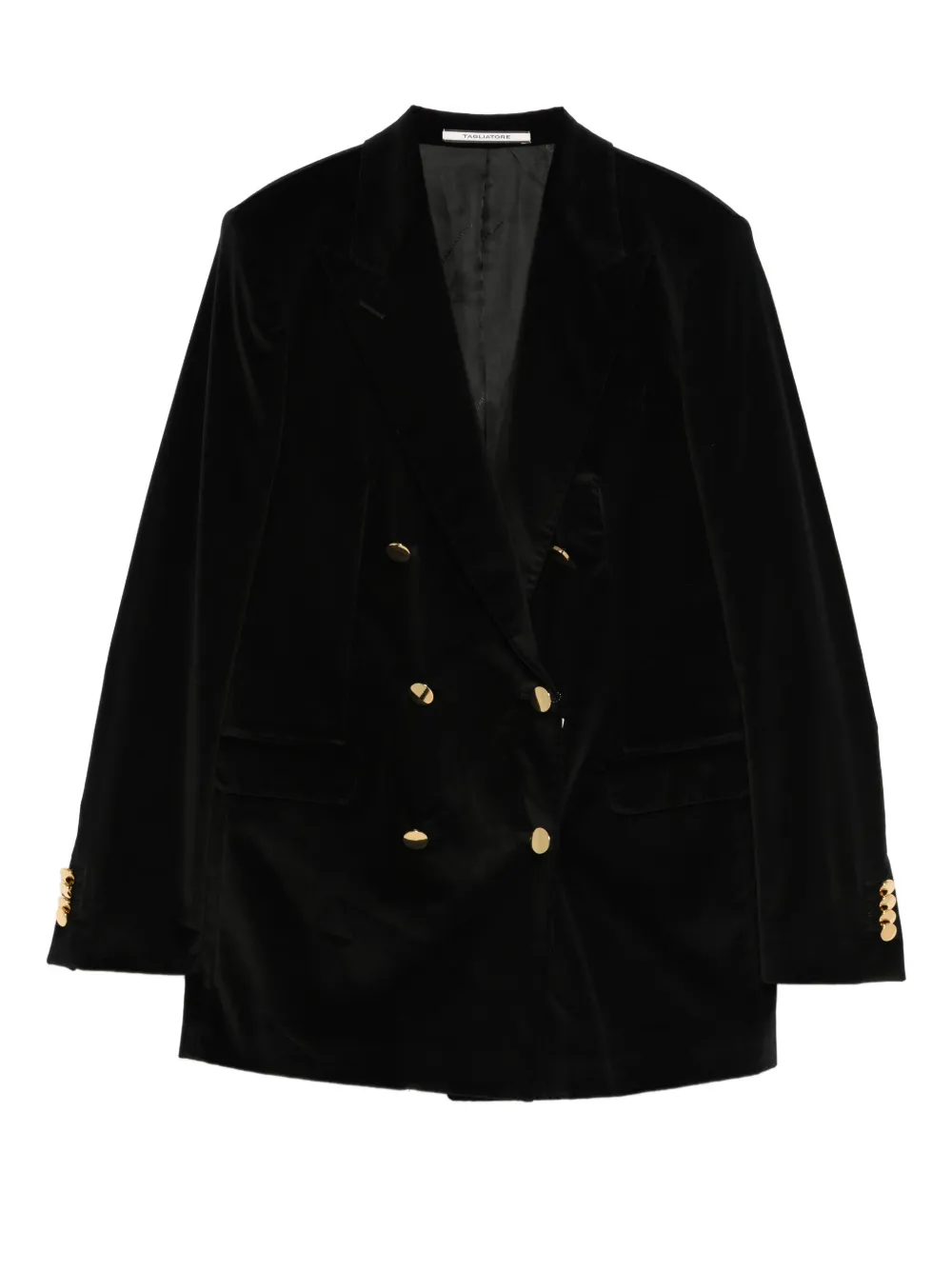 Tagliatore Fluwelen blazer met dubbele rij knopen Zwart