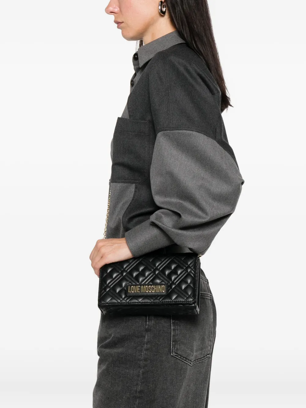 Love Moschino Gewatteerde crossbodytas Zwart