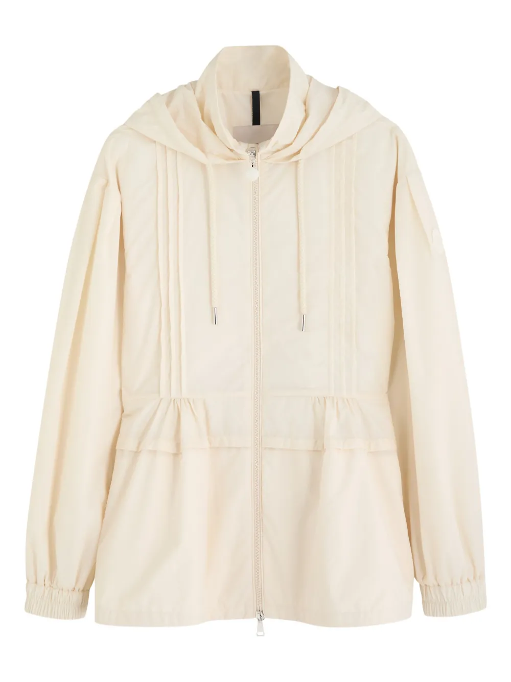 Moncler pleated hooded jacket Beige