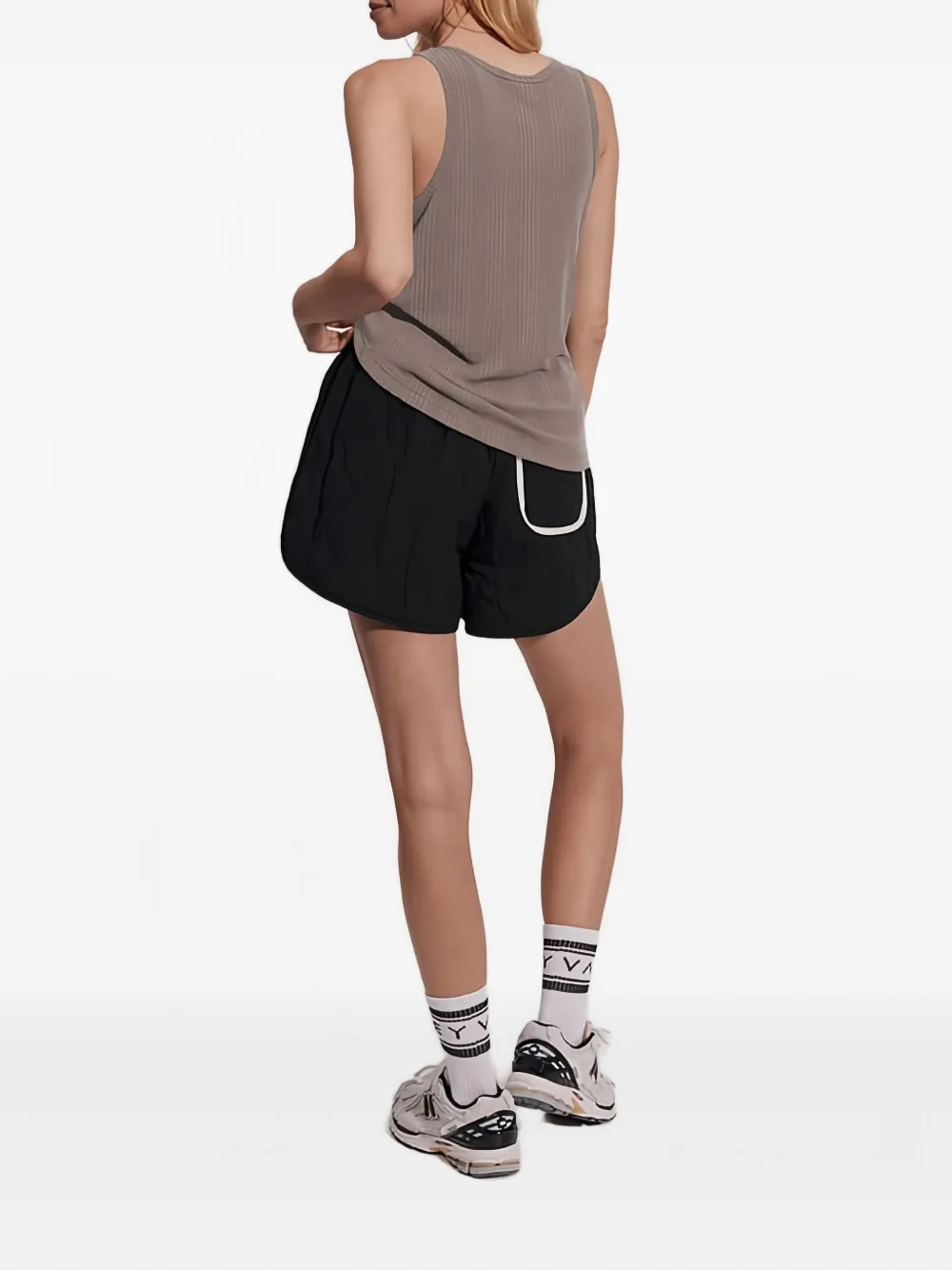 Varley Thurman Ribbed Tank Top In Neutral