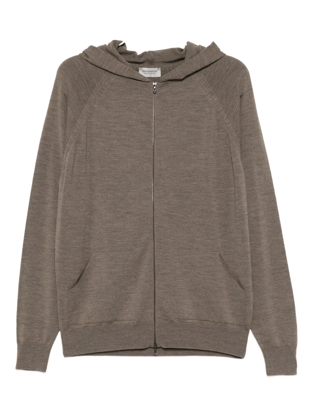 John Smedley Hoodie van merinowol Bruin