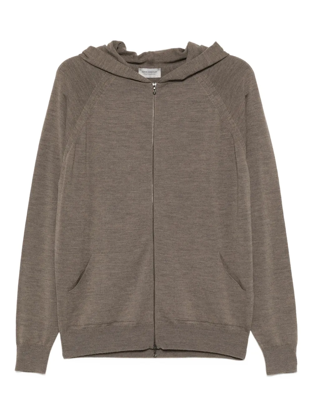 John Smedley Hoodie van merinowol Bruin