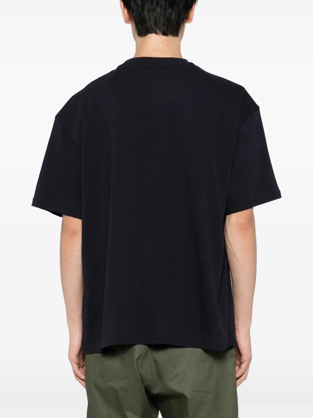 Les Deux T-shirt met geborduurd logo Blauw