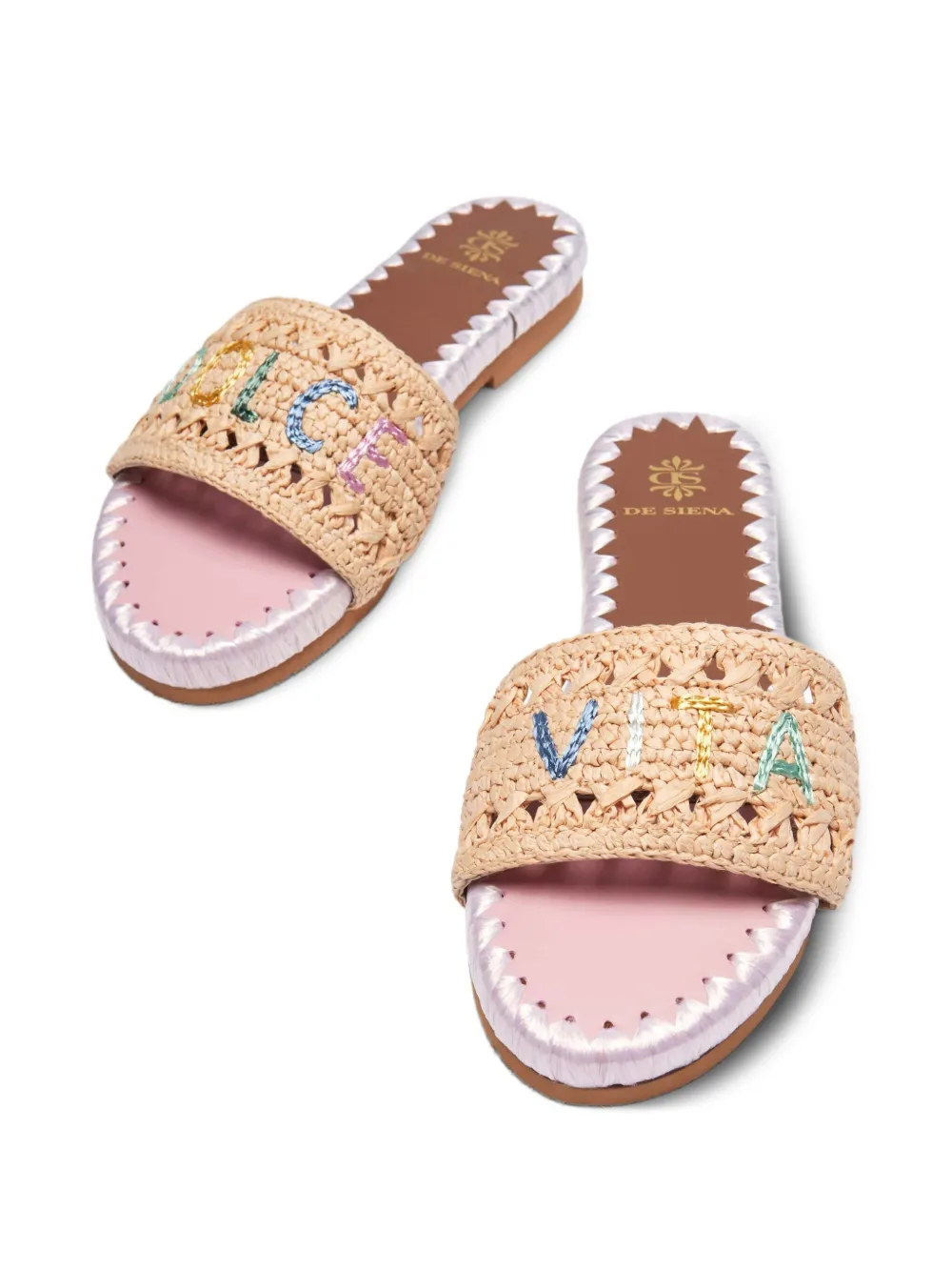 DE SIENA SHOES 25 mm sandalen met borduurwerk Beige