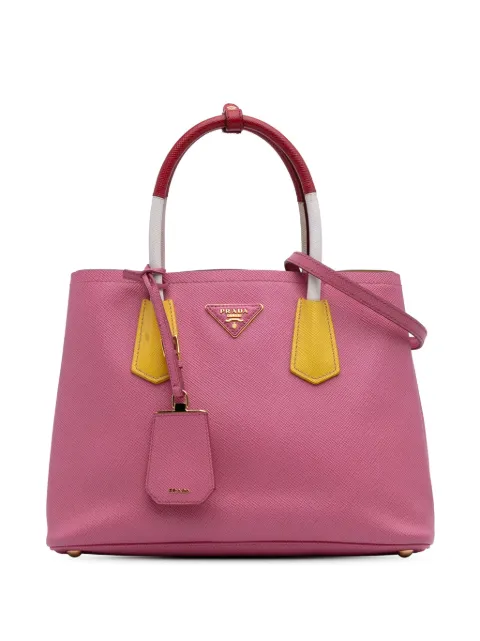 Prada Pre-Owned 2010-2025 Small Bicolor Saffiano Cuir Double satchel