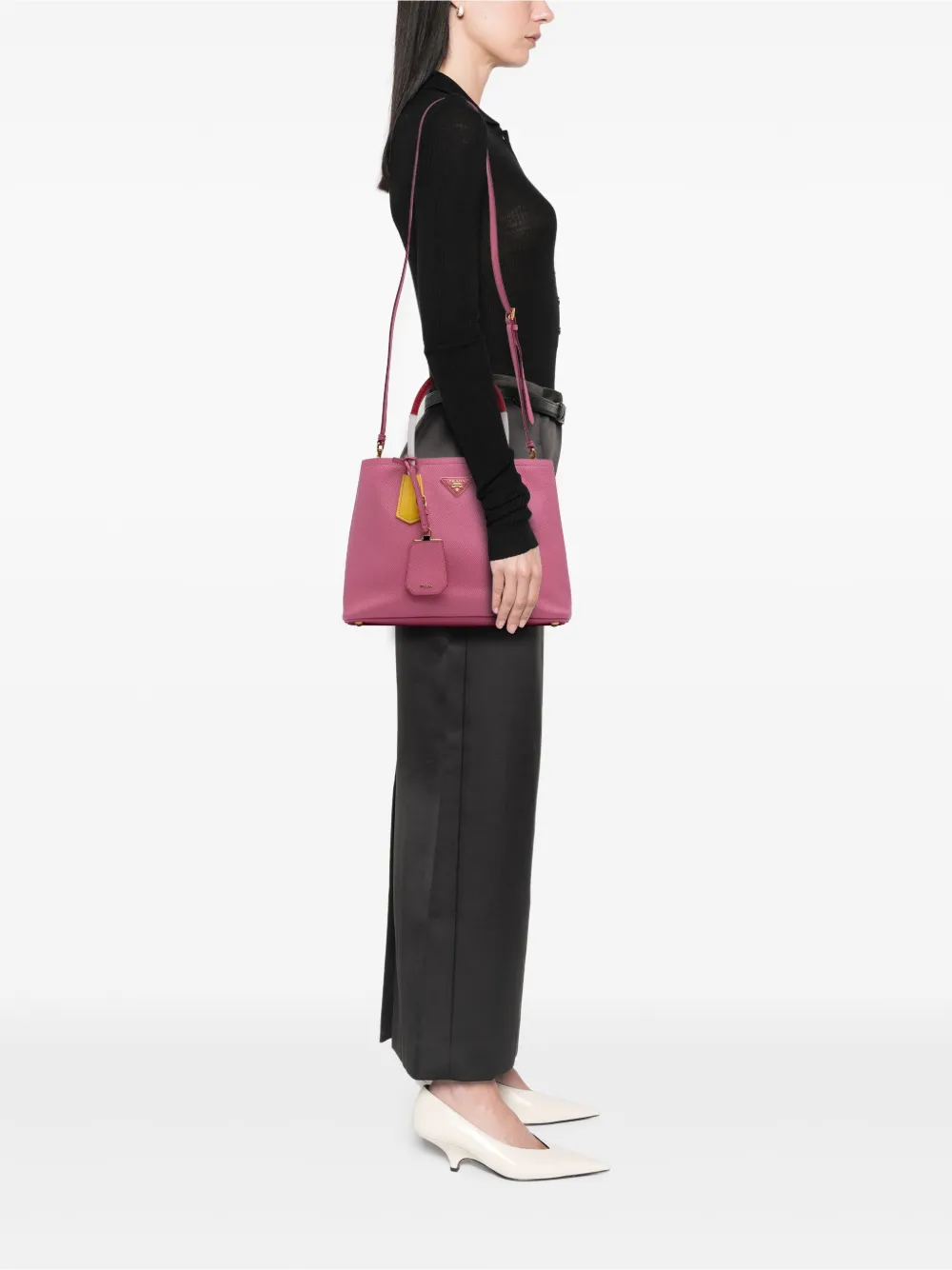 Prada Pre-Owned 2010-2025 Small Bicolor Saffiano Cuir Double satchel | Pre-Owned | Image 2