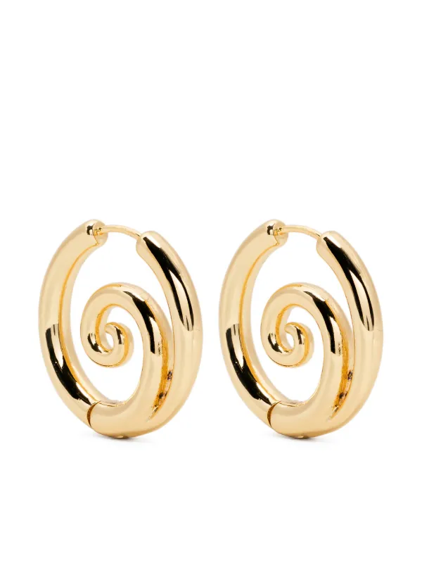 Kenneth Jay Lane Swirl Hoop Earrings Gold FARFETCH IN