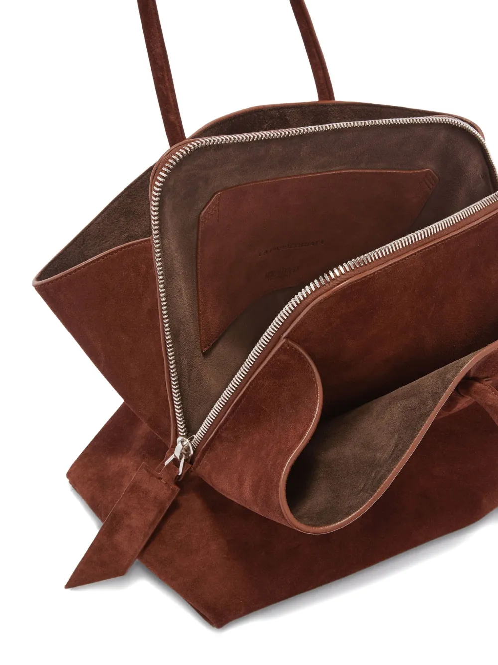 Attico Suede Zip-top Tote Bag In Brown
