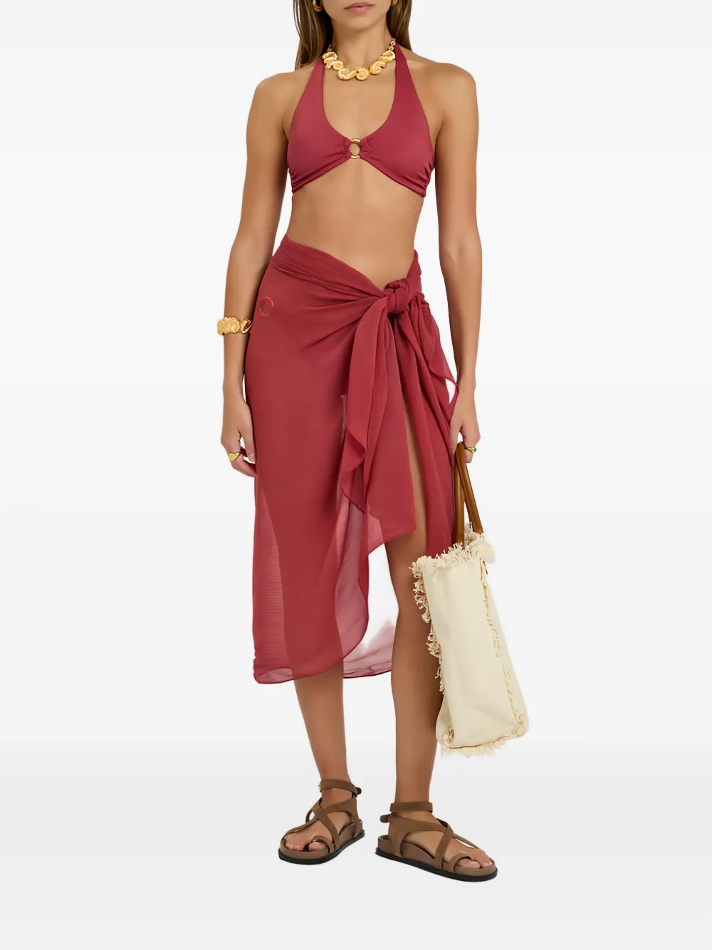 AWAY THAT DAY Wikkelrok met gestrikte voorkant Roze