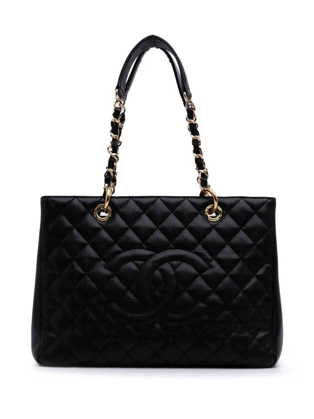 CHANEL Pre-Owned 2013-2014 Caviar Grand Shopping tote bag - ブラック CHANEL Pre-Owned 2013-2014 Caviar Grand Shopping tote bag - ブラック