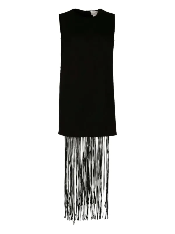 princess polly baby blue dress Sportmax Finnici Fringed Sleeveless Mini Dress | Black