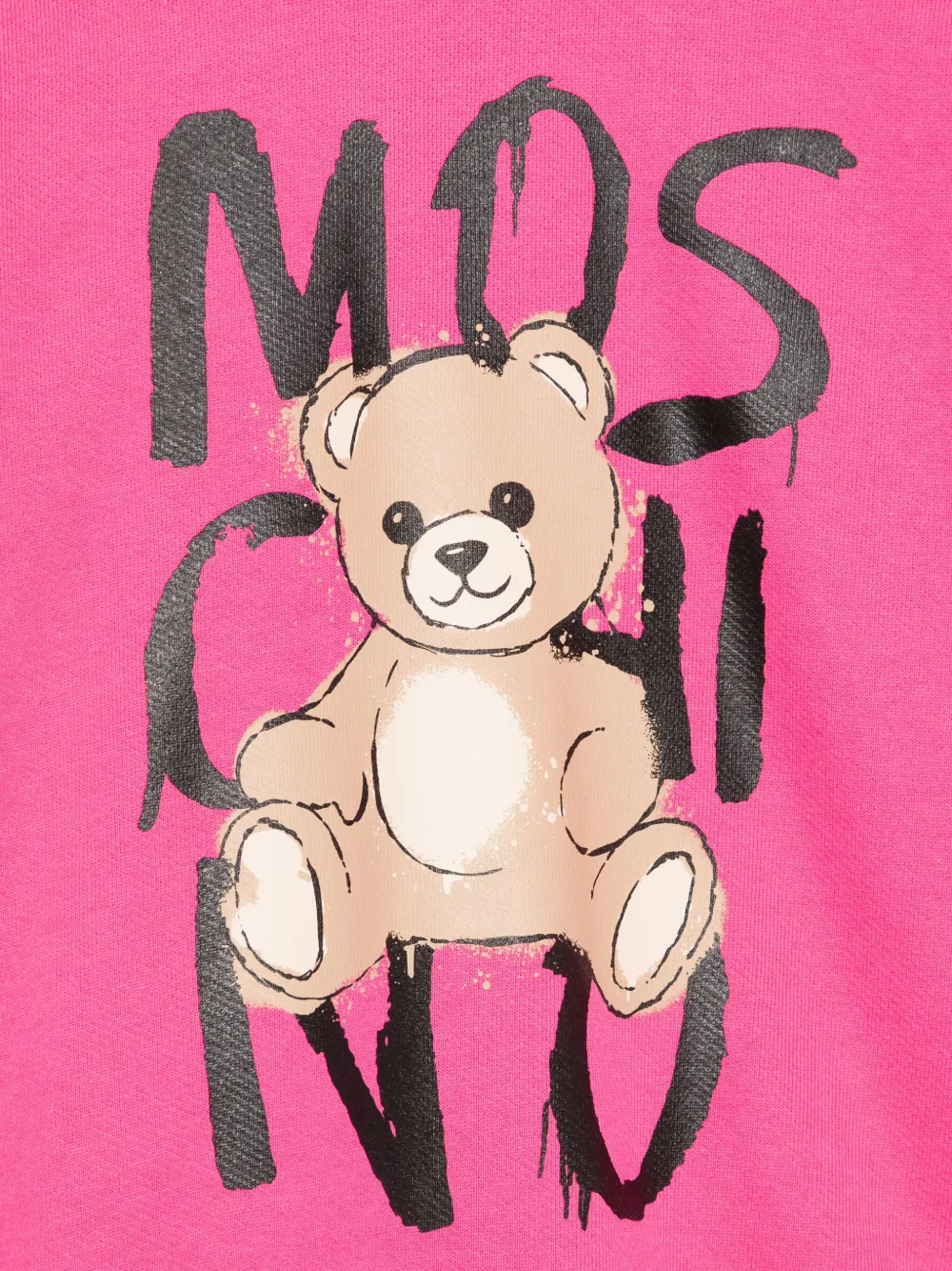 Moschino Teddy-print Hoodie In Pink