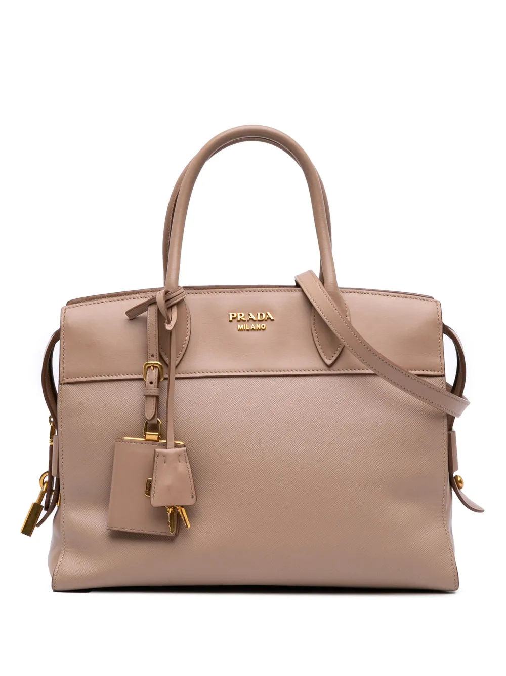 Pre-owned Prada 2010-2025 Saffiano And City Calf Esplanade Satchel