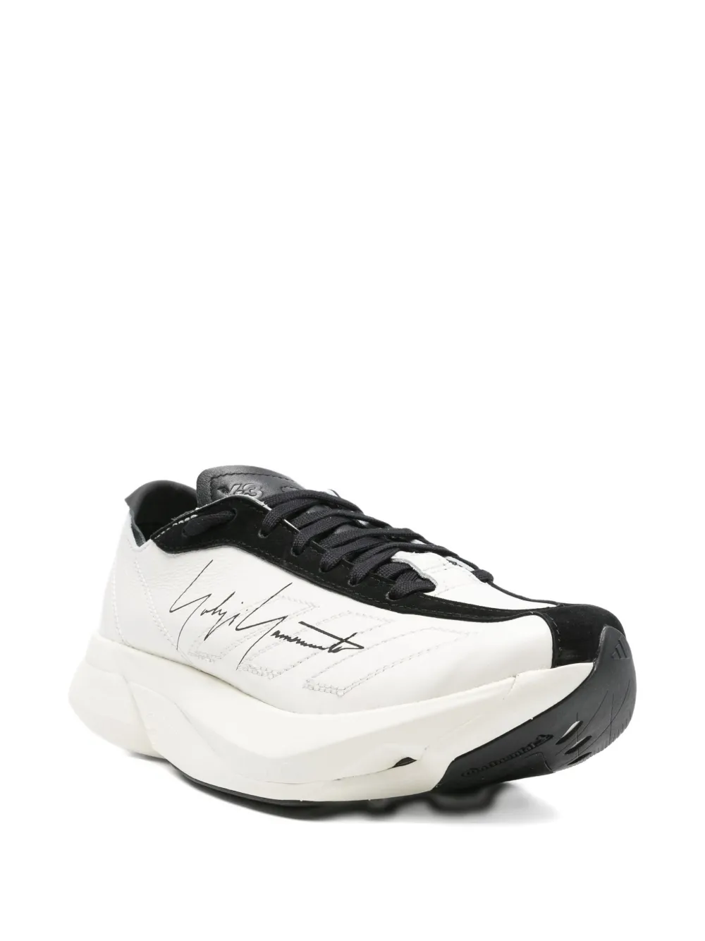Y-3 Adios Pro signature-detail leather low-top sneakers - ORB GREY BLACK