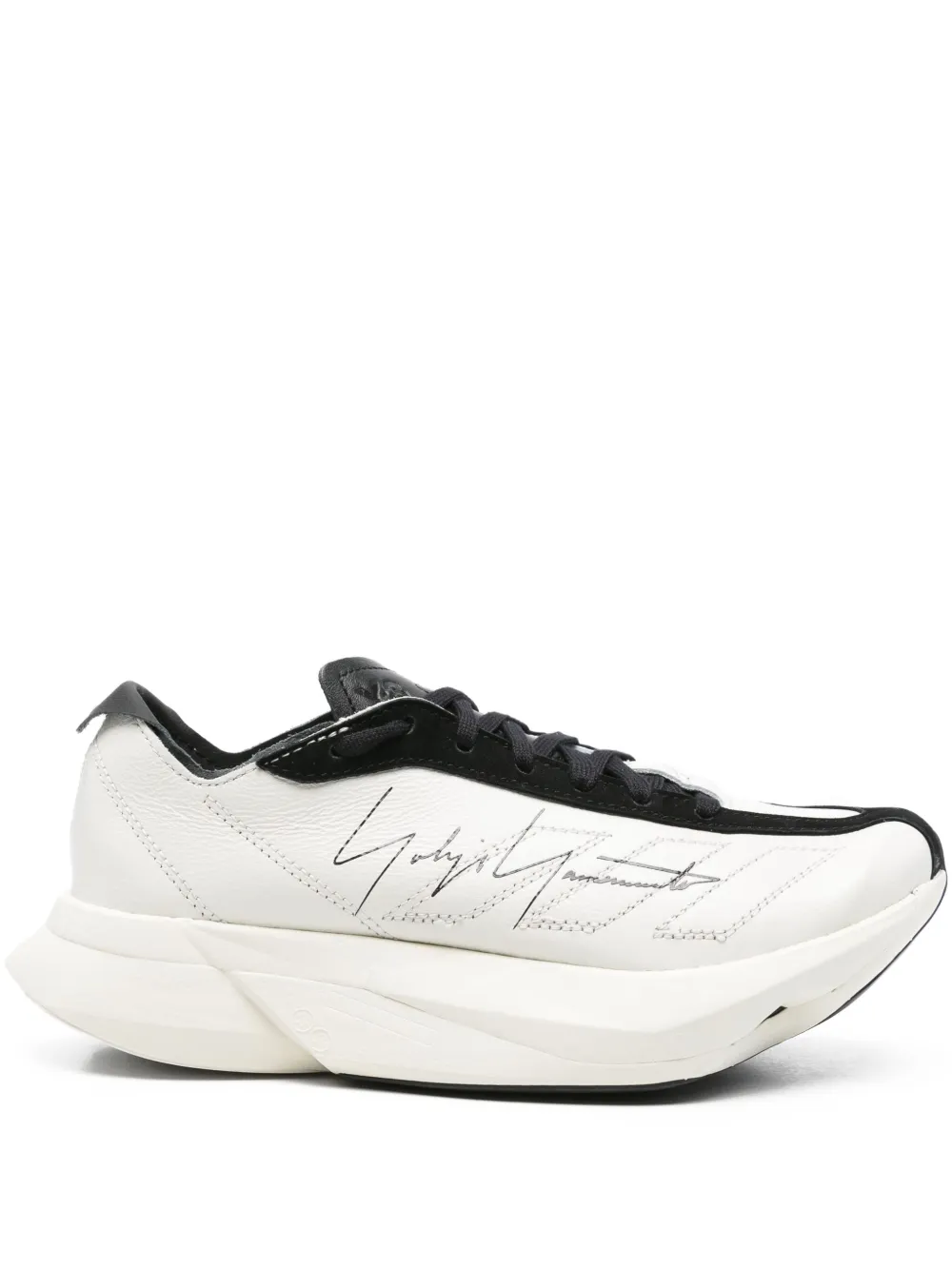 Y-3 Adios Pro signature-detail leather low-top sneakers ORB GREY BLACK