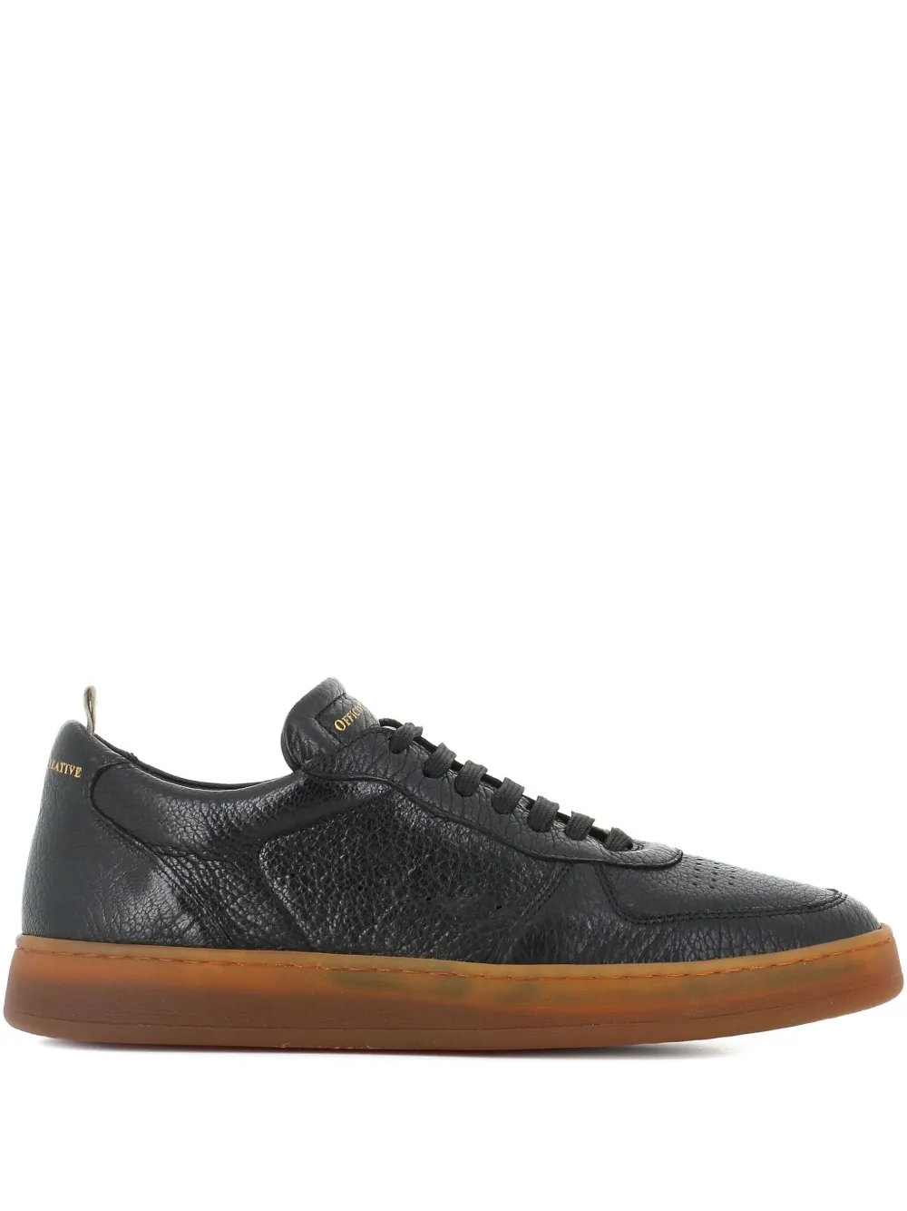 Officine Creative leather textured sneakers - ブラック Officine Creative leather textured sneakers - ブラック