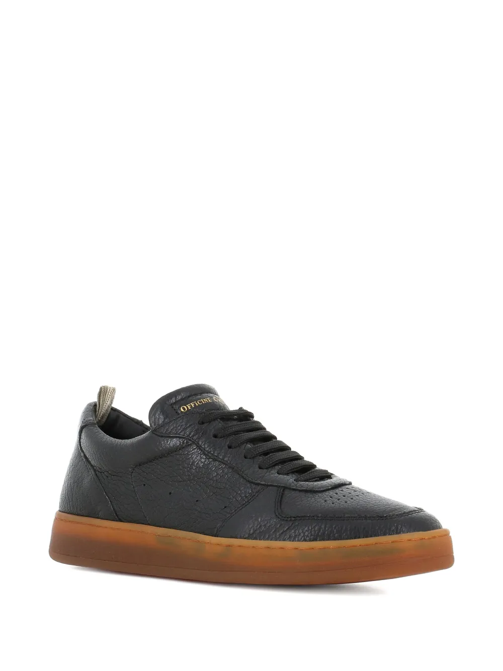 Officine Creative leather textured sneakers Black