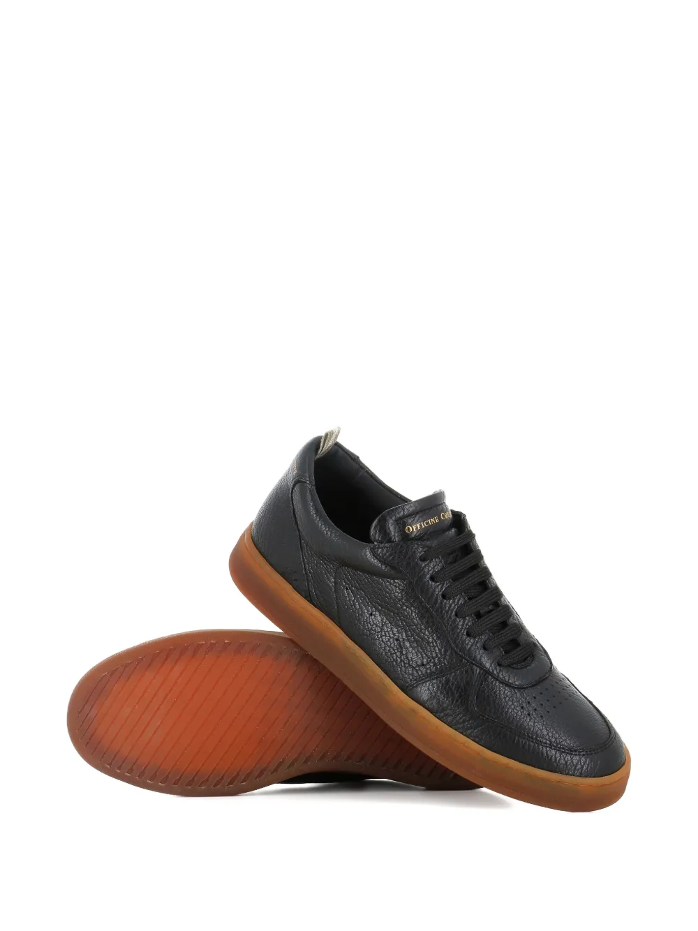 Officine Creative leather textured sneakers Black