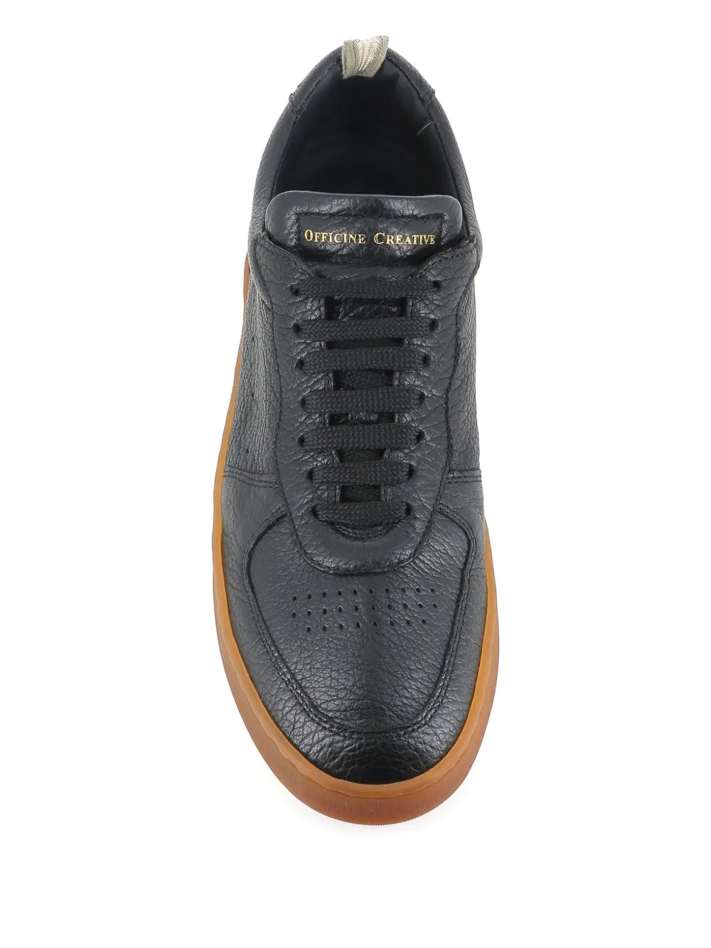 Officine Creative leather textured sneakers Black