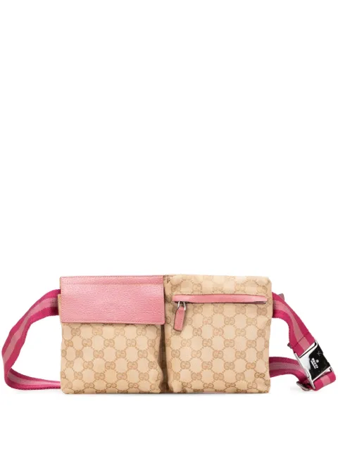 Gucci Pre-Owned 2000-2015 GG Canvas Web Double Pocket belt bag