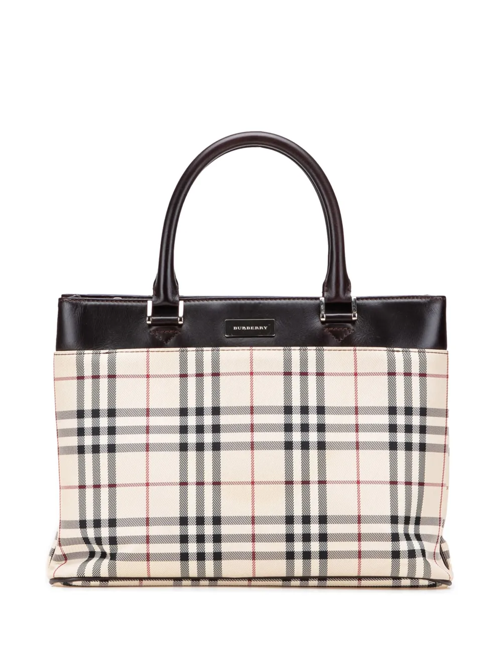 Burberry Pre-Owned 2000-2017 ハウスチェック キャンバス トートバッグ - ブラウン Burberry Pre-Owned 2000-2017 ハウスチェック キャンバス トートバッグ - ブラウン