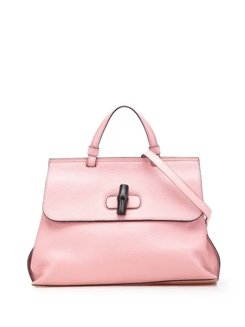 Gucci Pre-Owned 2016-2025 Medium Leather Bamboo Daily satchel
