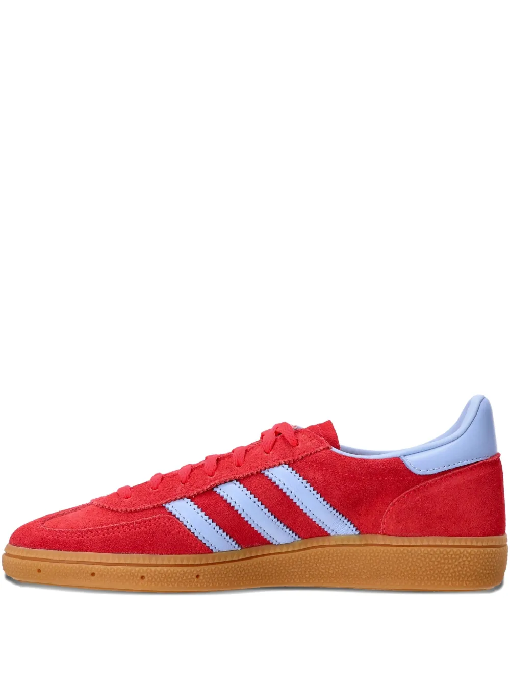 Adidas Originals Handball Spezial three-stripe suede sneakers Red