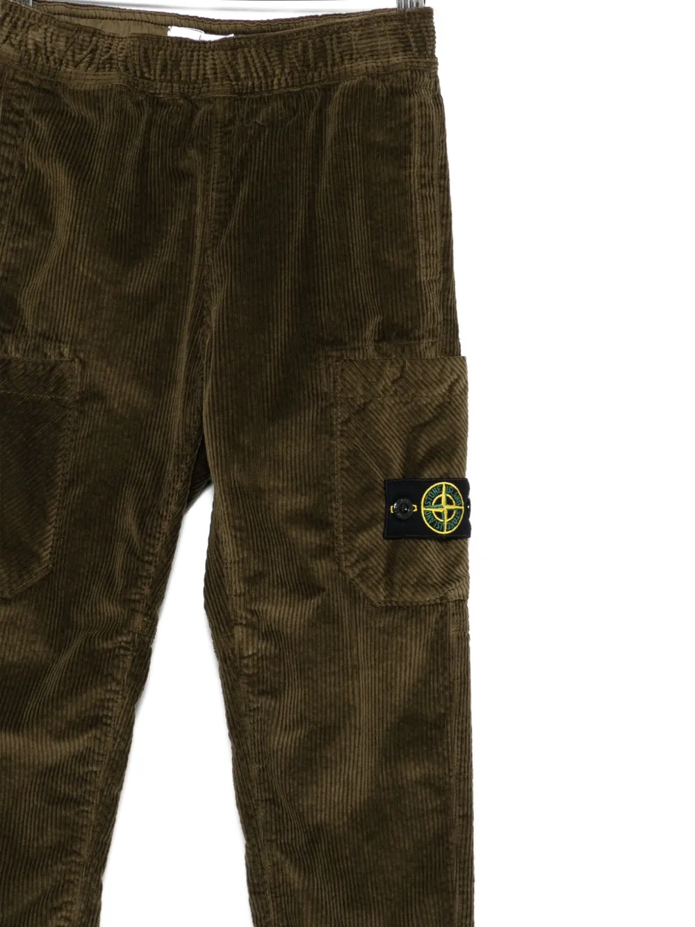 Stone Island Corduroy Trousers In Green